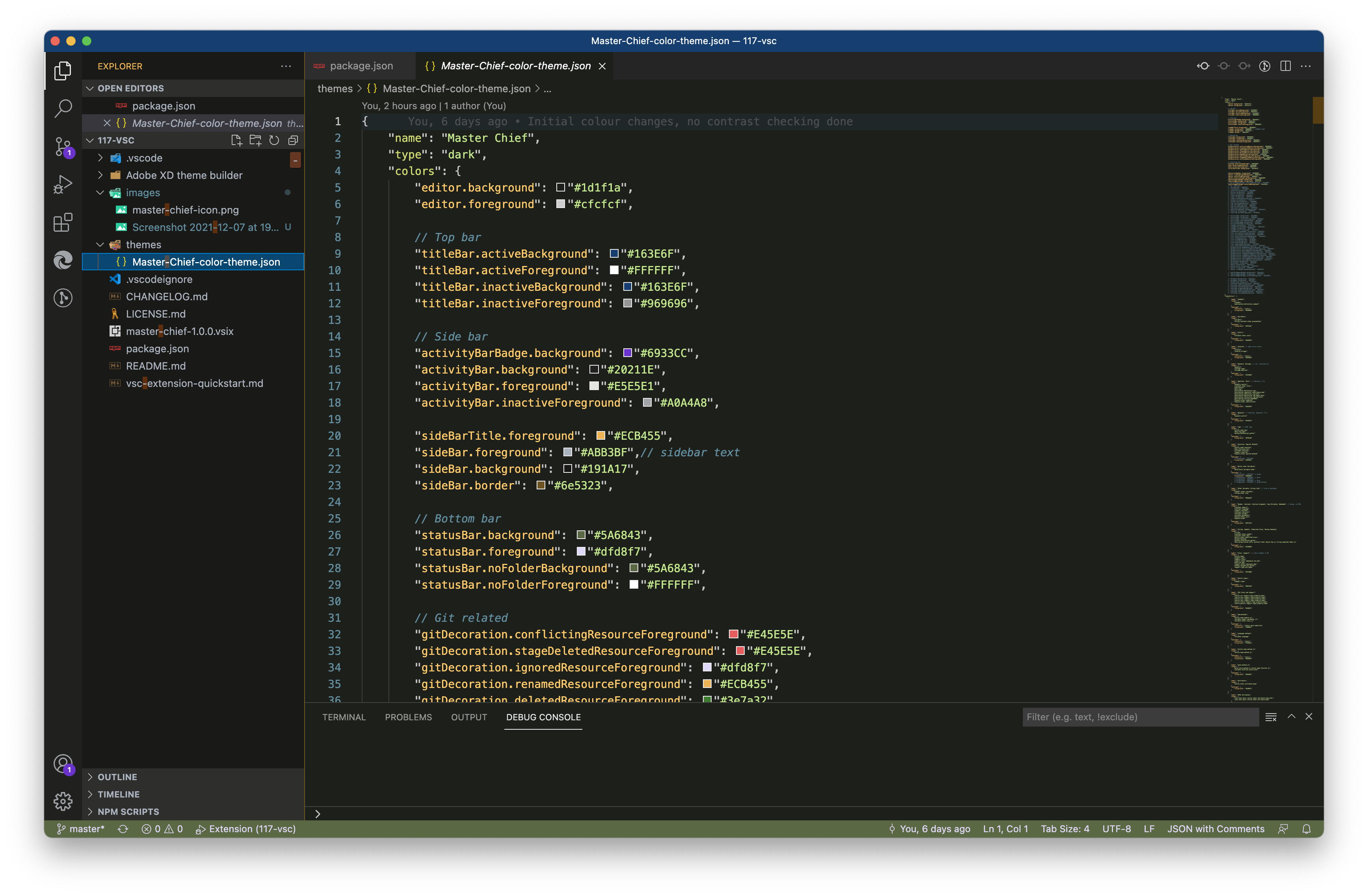 JSON data presented with the Master Chief theme